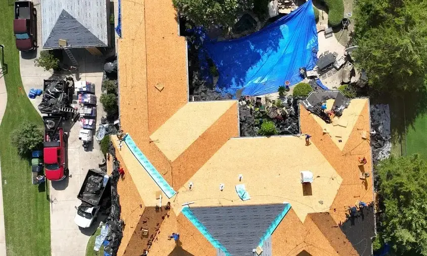 Professional Roof Repair being performed in Weisenberg